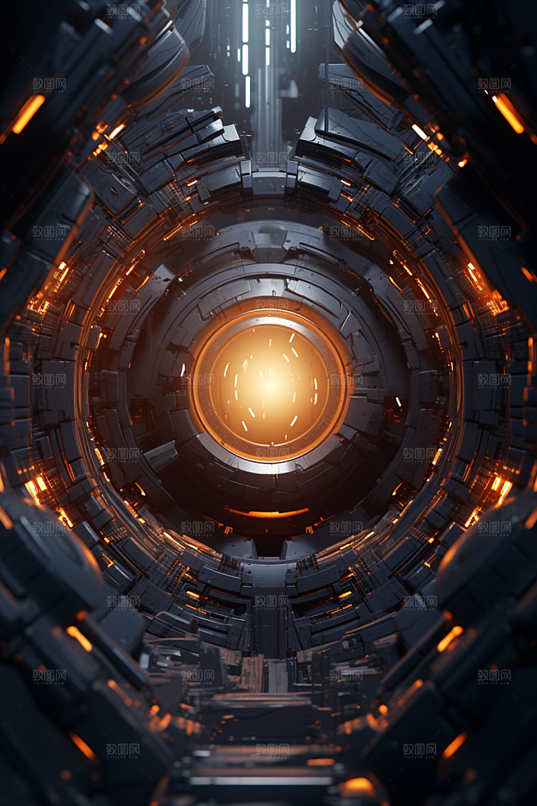 C4D科幻空间模型科技背景