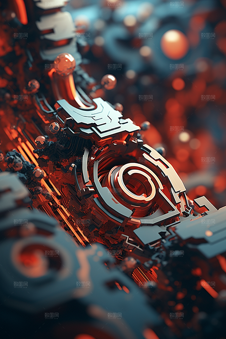 C4D科幻空间模型未来感背景