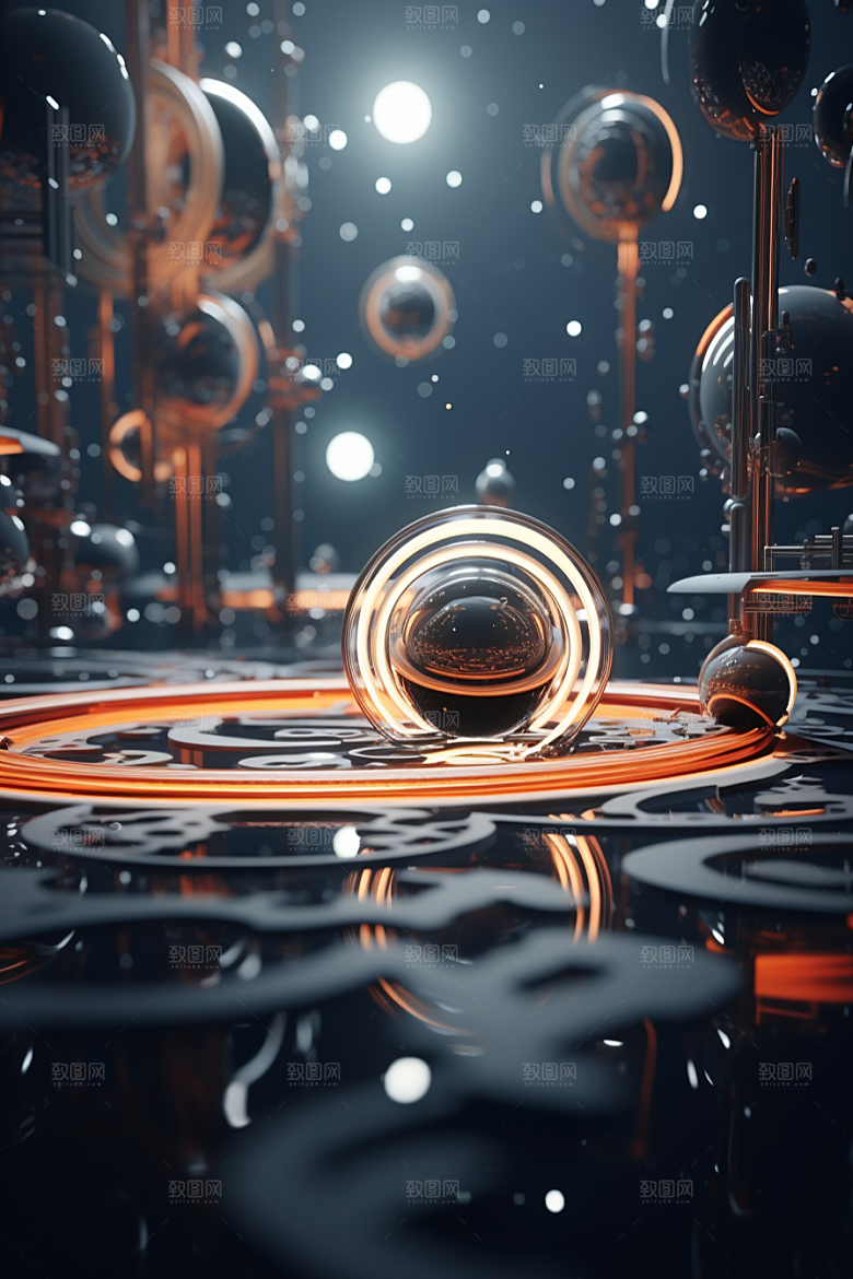 C4D科幻空间科技想象力背景