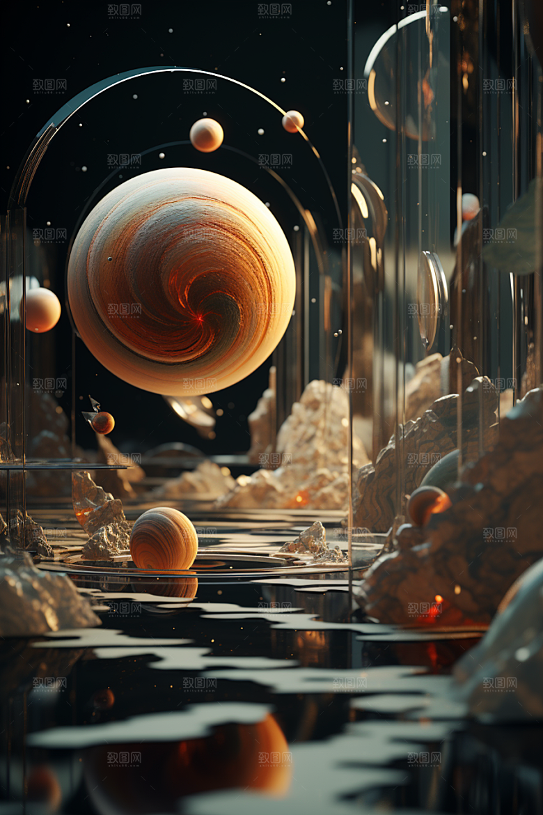 C4D科幻空间空间立体背景