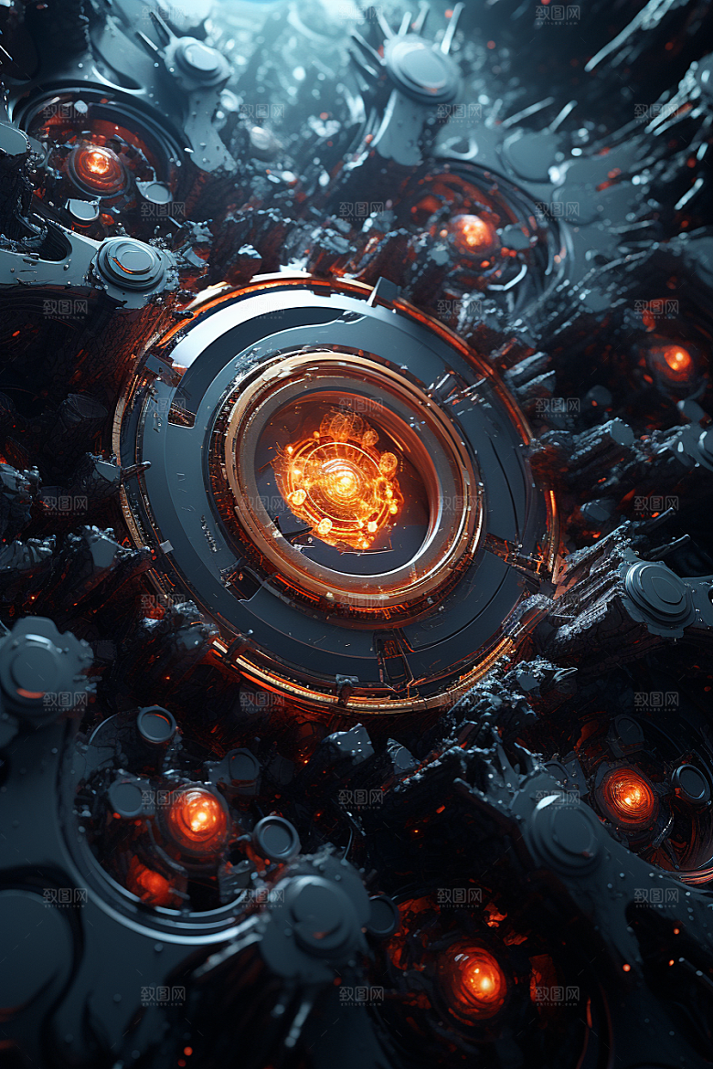 C4D科幻空间3D未来感背景