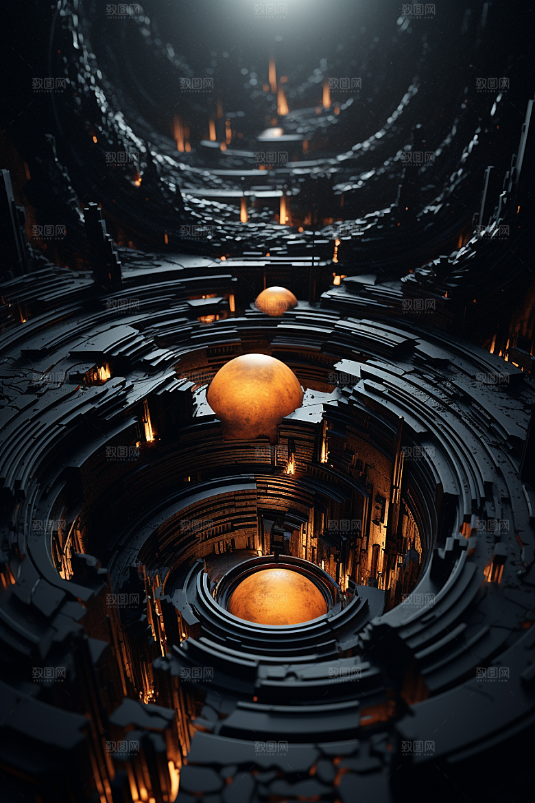 C4D科幻空间未来感模型背景