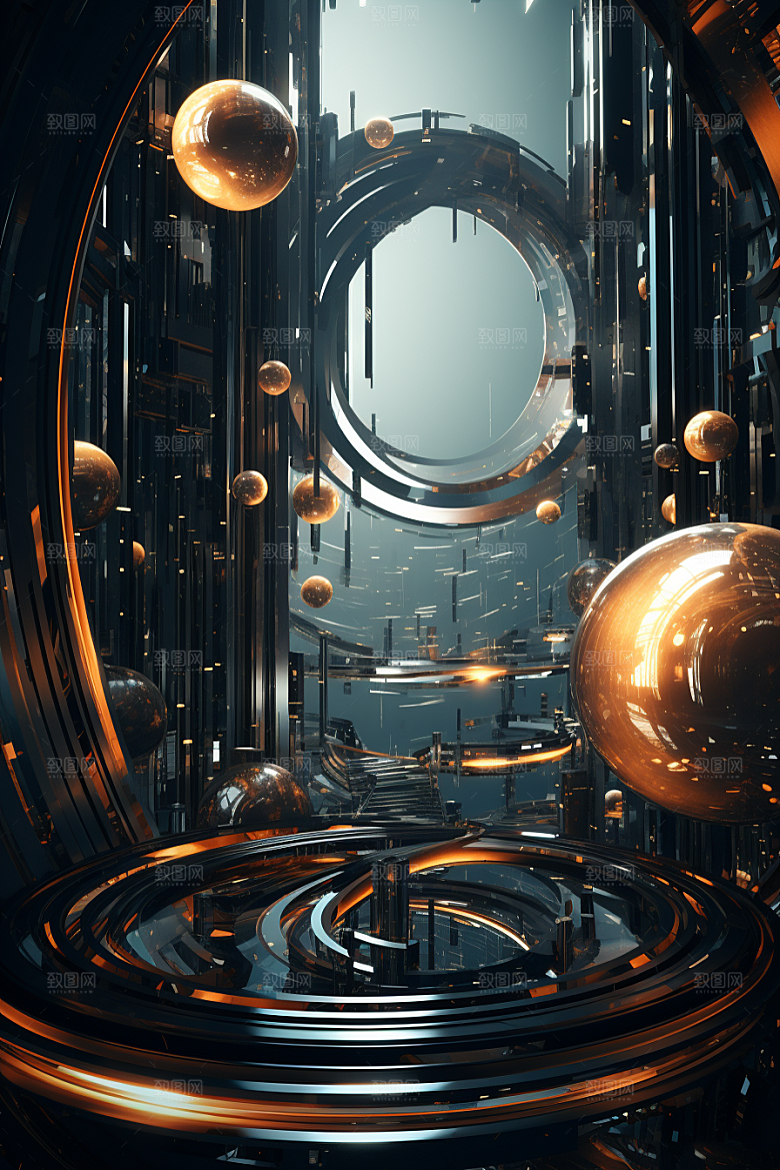 C4D科幻空间渲染效果背景