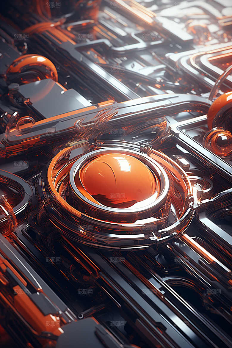 C4D科幻空间立体渲染背景