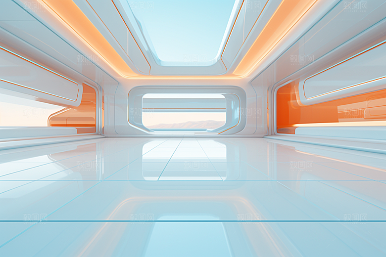 C4D科幻空间渲染效果背景