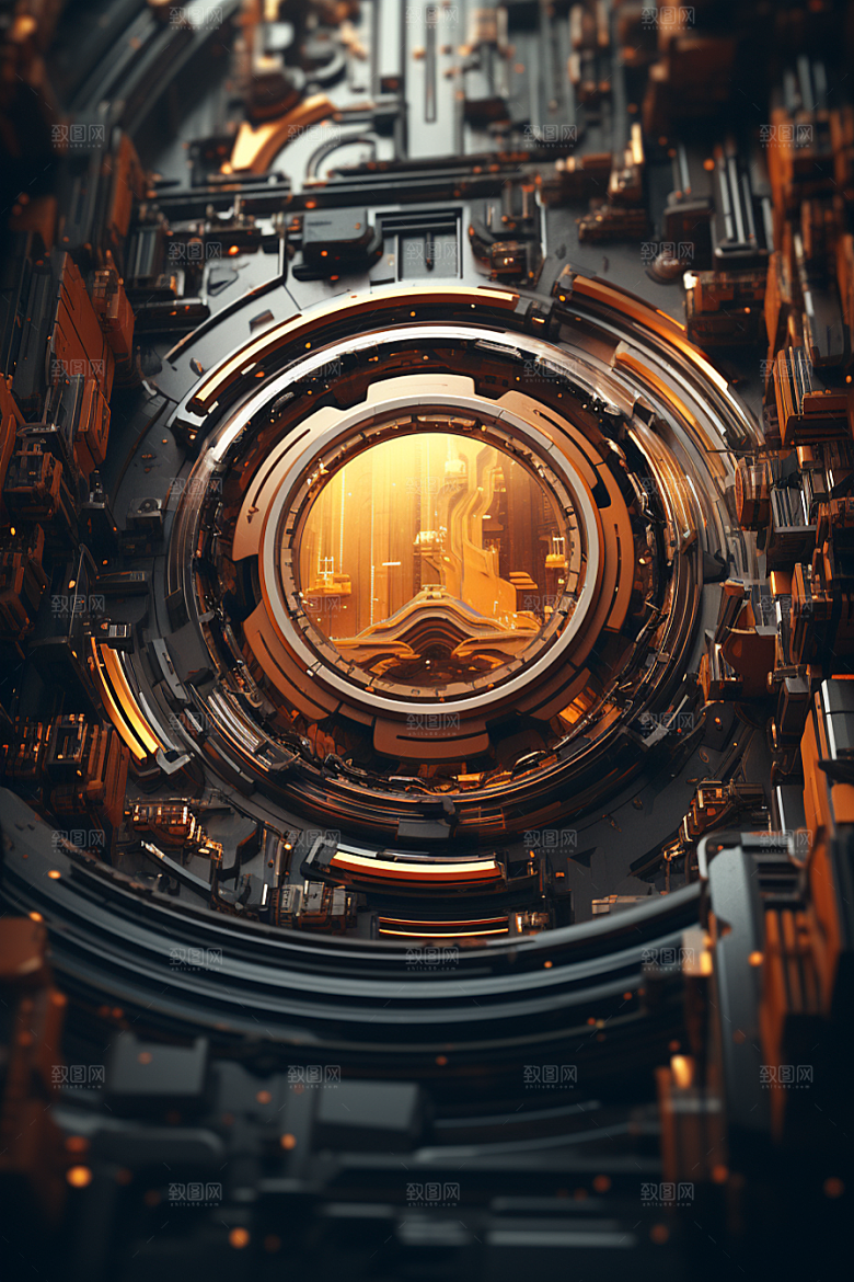 C4D科幻空间3D科技背景