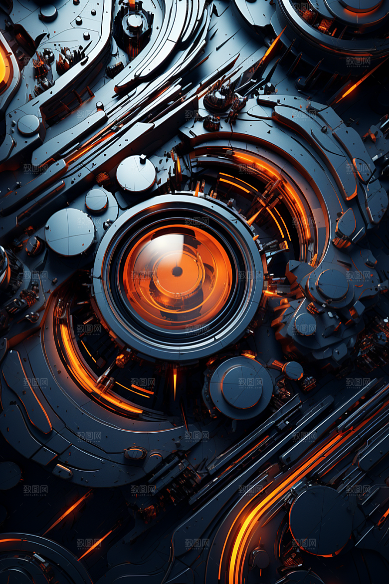 C4D科幻空间模型立体背景