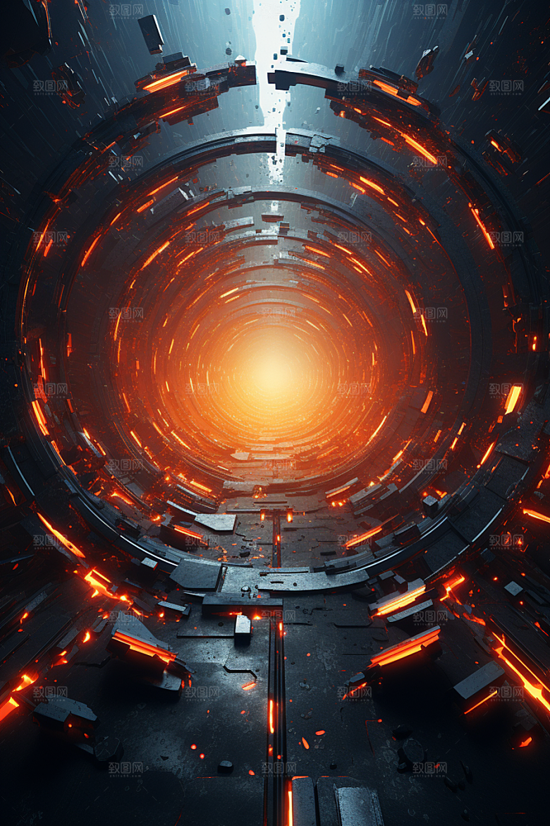 C4D科幻空间未来感模型背景