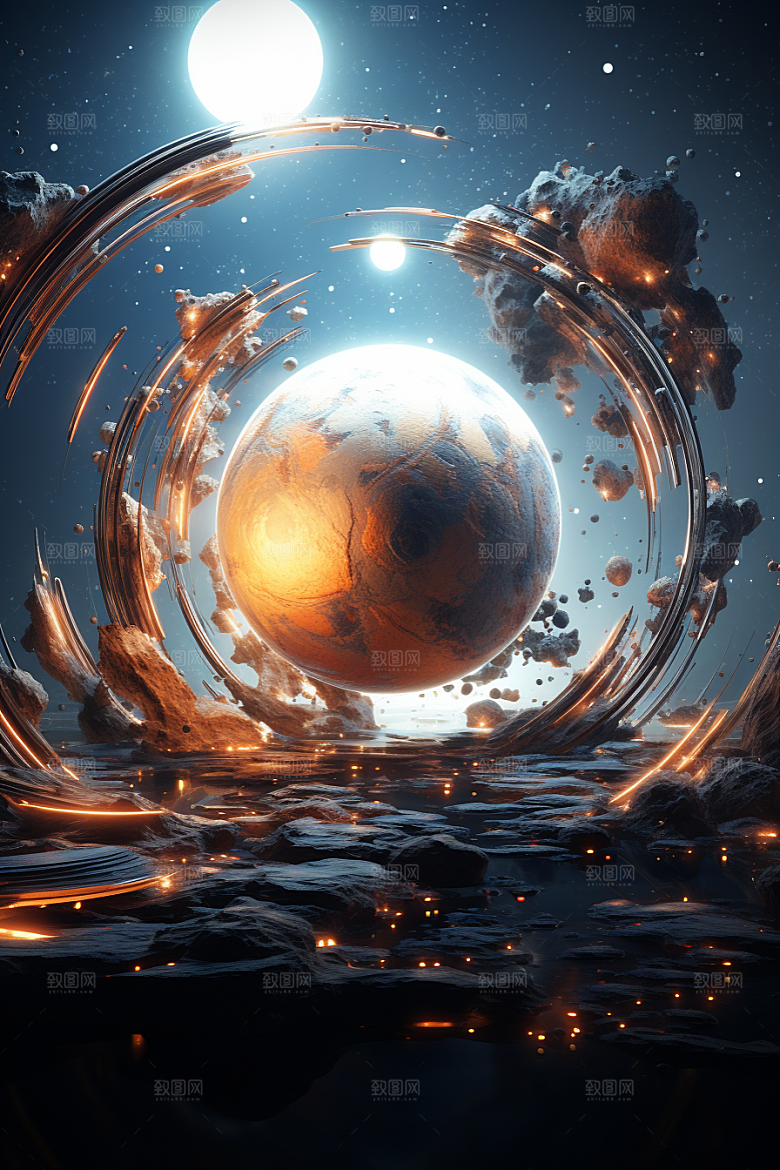 C4D科幻空间科技3D背景