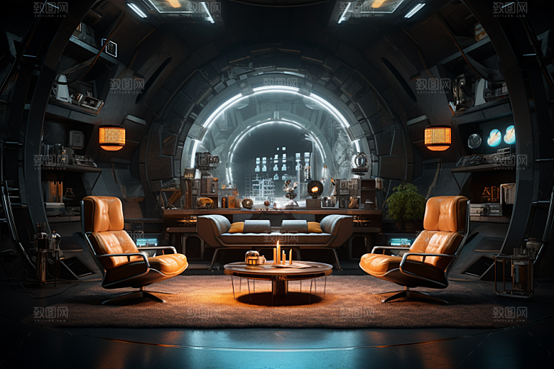 C4D科幻空间立体科技背景