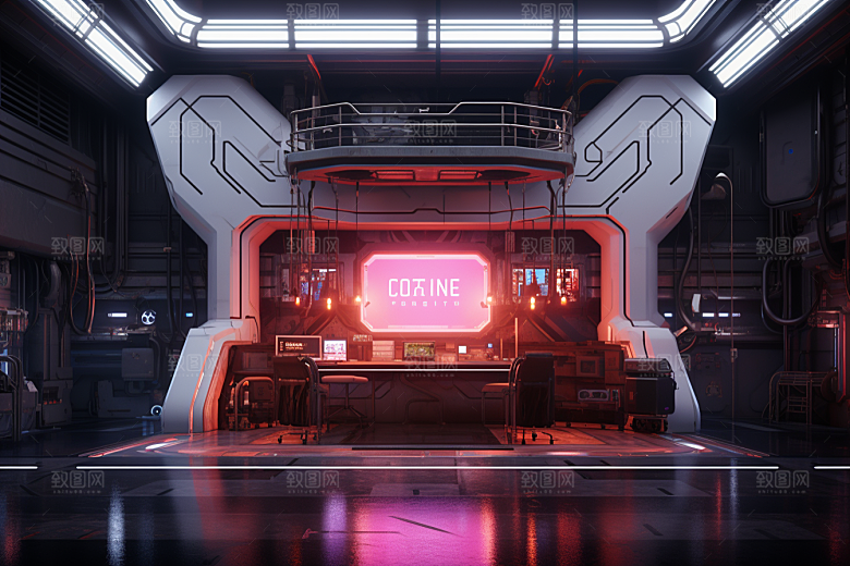 C4D科幻空间模型未来感背景