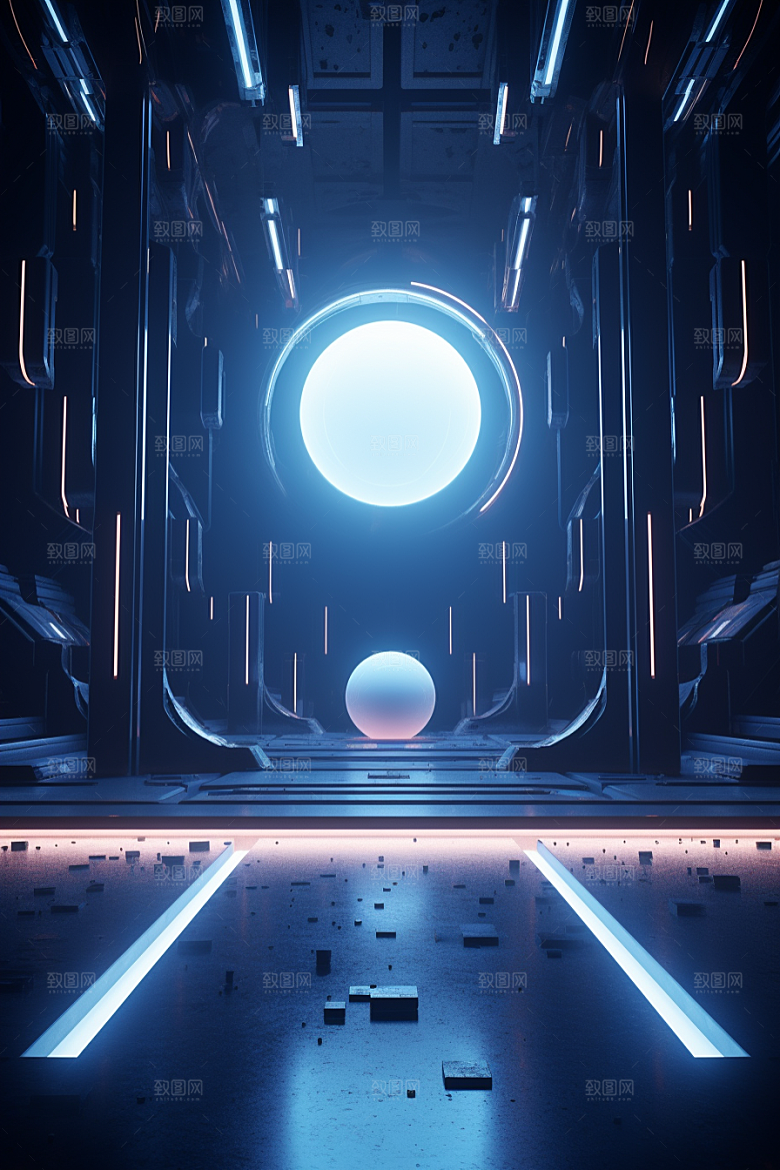 C4D科幻空间模型3D背景