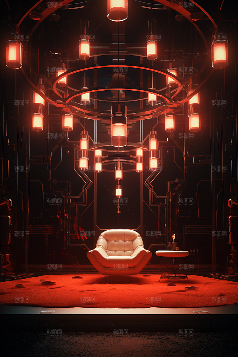 C4D科幻空间立体未来感背景