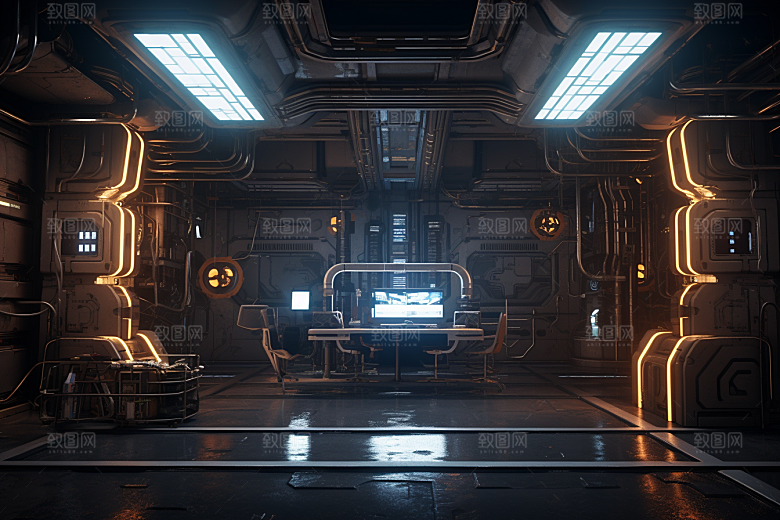 C4D科幻空间效果立体背景