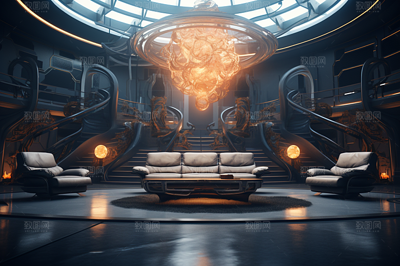 C4D科幻空间科技渲染背景