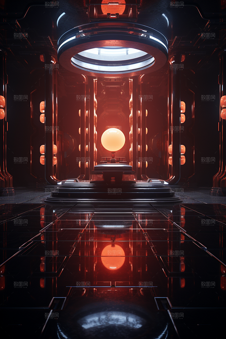 C4D科幻空间3D未来感背景
