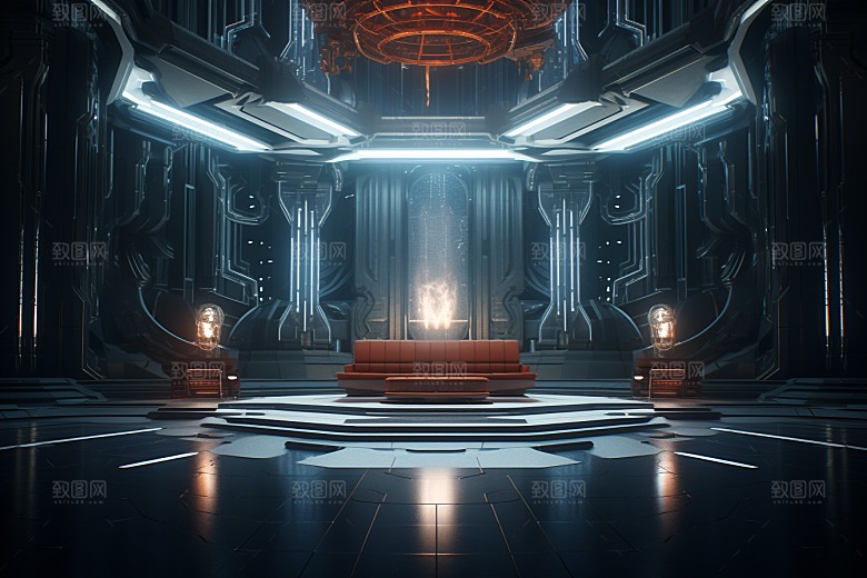 C4D科幻空间效果立体背景