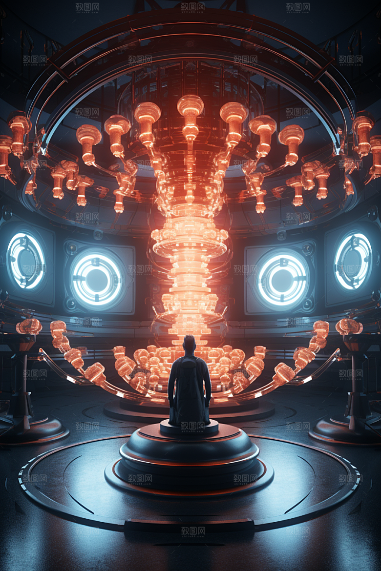C4D科幻空间未来感效果背景