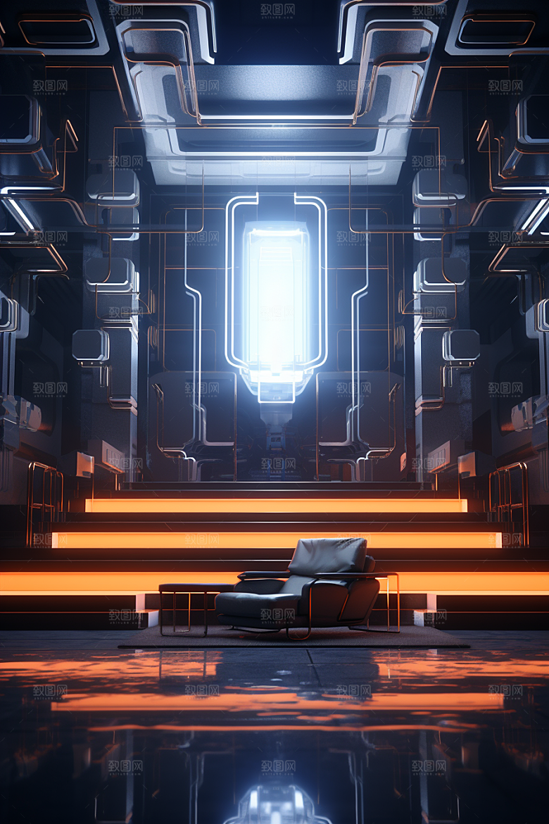 C4D科幻空间渲染效果背景