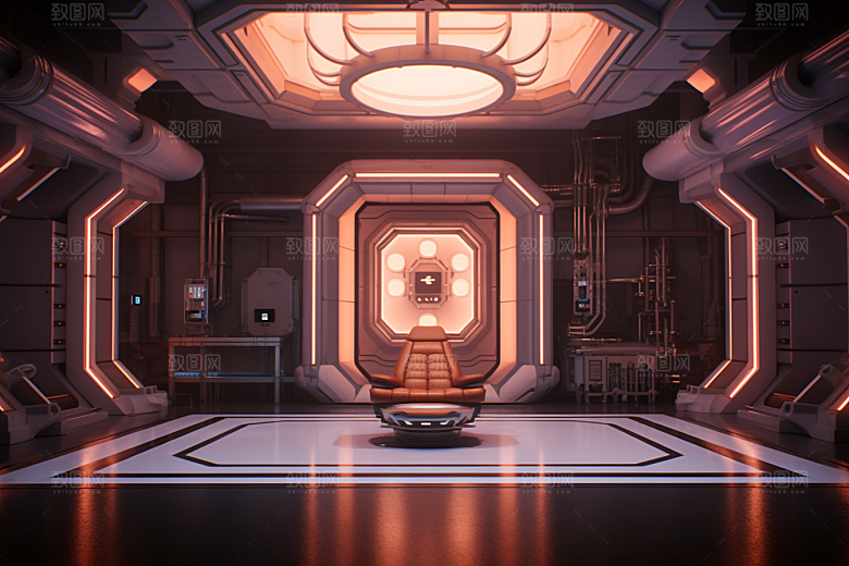 C4D科幻空间渲染模型背景