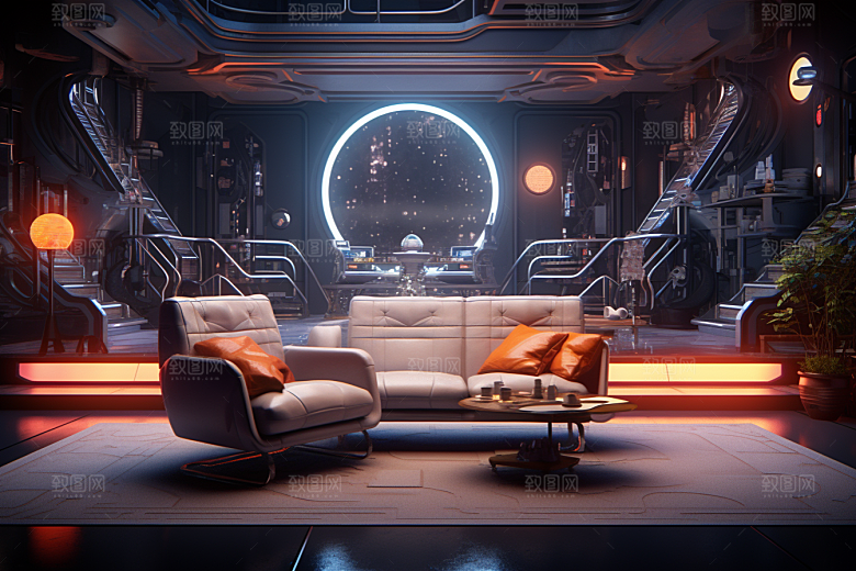 C4D科幻空间模型高清背景