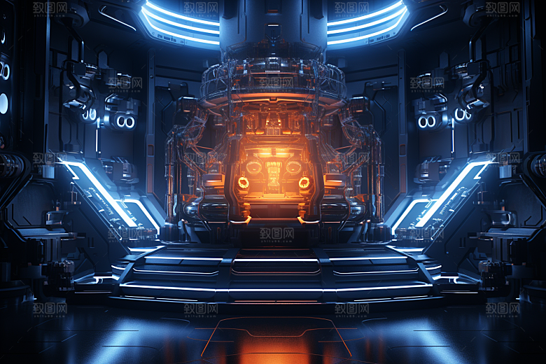 C4D科幻空间模型效果背景