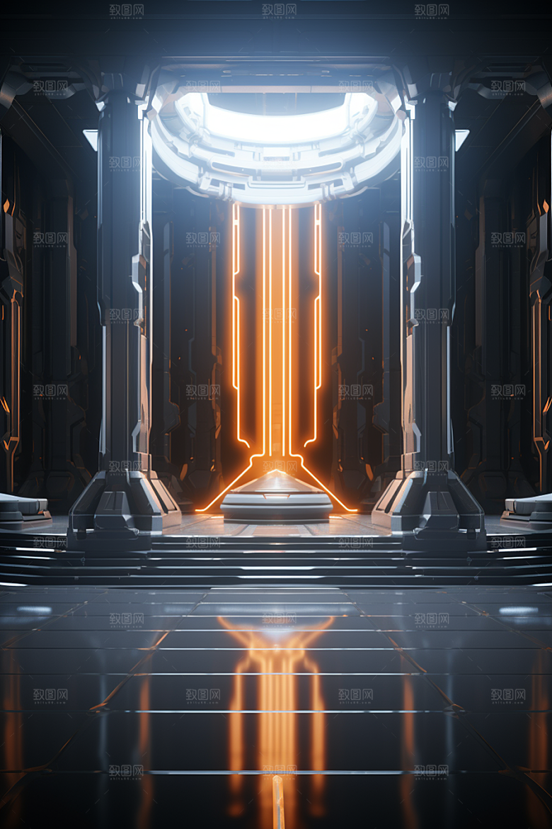 C4D科幻空间立体效果背景