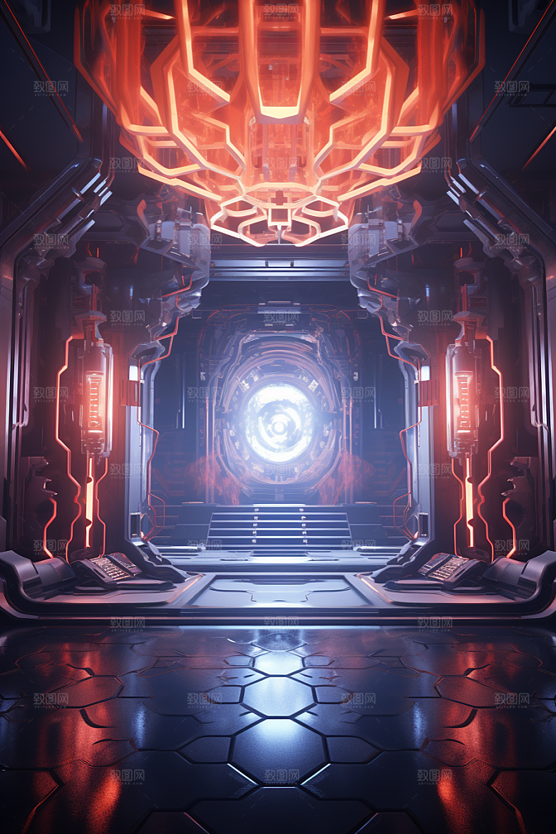 C4D科幻空间3D想象力背景