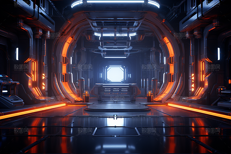 C4D科幻空间渲染3D背景