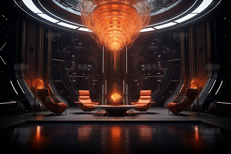 C4D科幻空间模型未来感背景