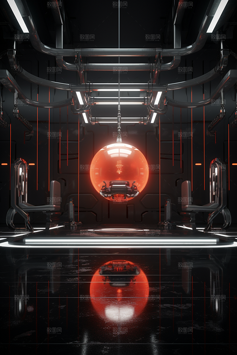 C4D科幻空间3D立体背景