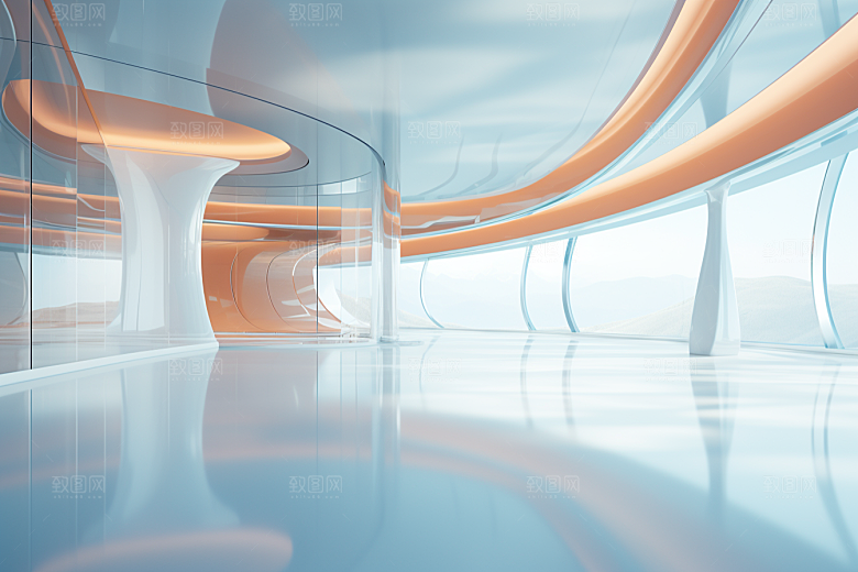 C4D科幻空间空间未来感背景