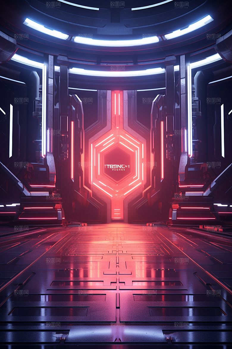 C4D科幻空间立体想象力背景