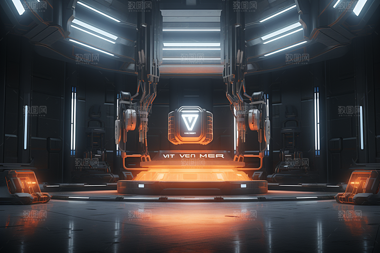 C4D科幻空间模型高清背景