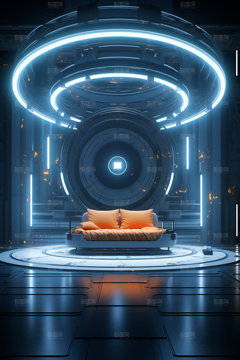 C4D科幻空间渲染效果背景