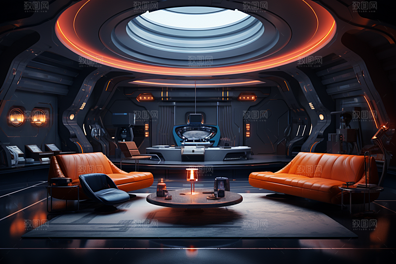 C4D科幻空间模型科技背景