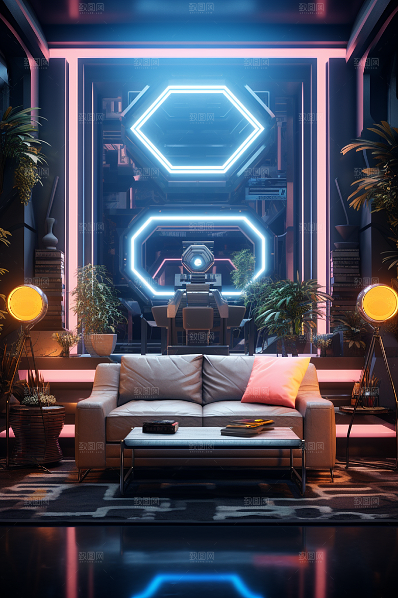 C4D科幻空间3D渲染背景