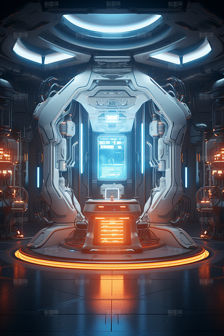 C4D科幻空间3D立体背景