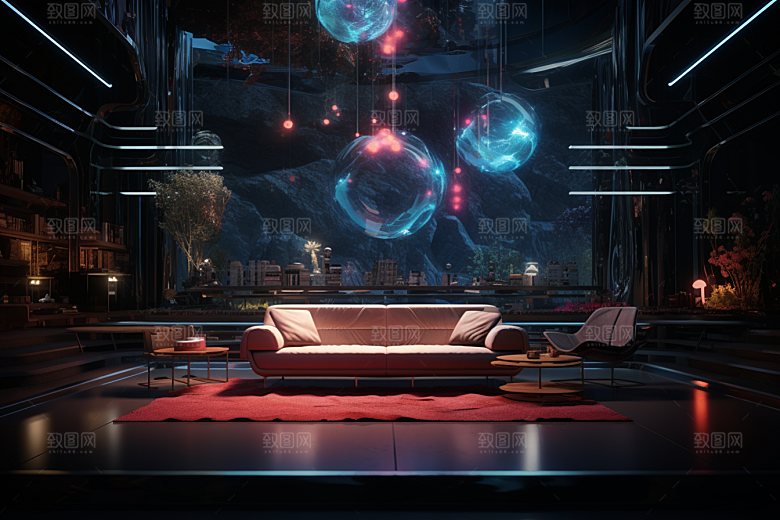 C4D科幻空间科技模型背景