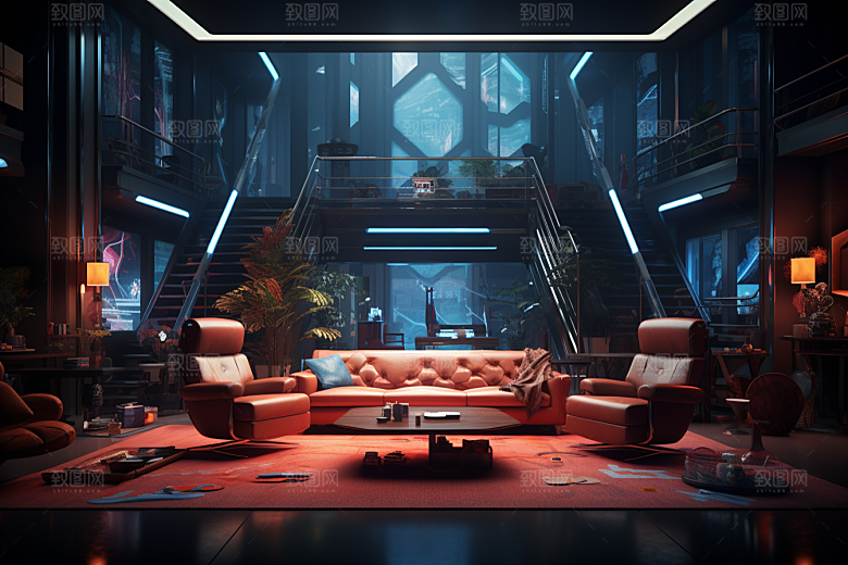 C4D科幻空间空间科技背景