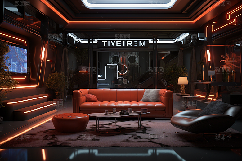 C4D科幻空间3D立体背景