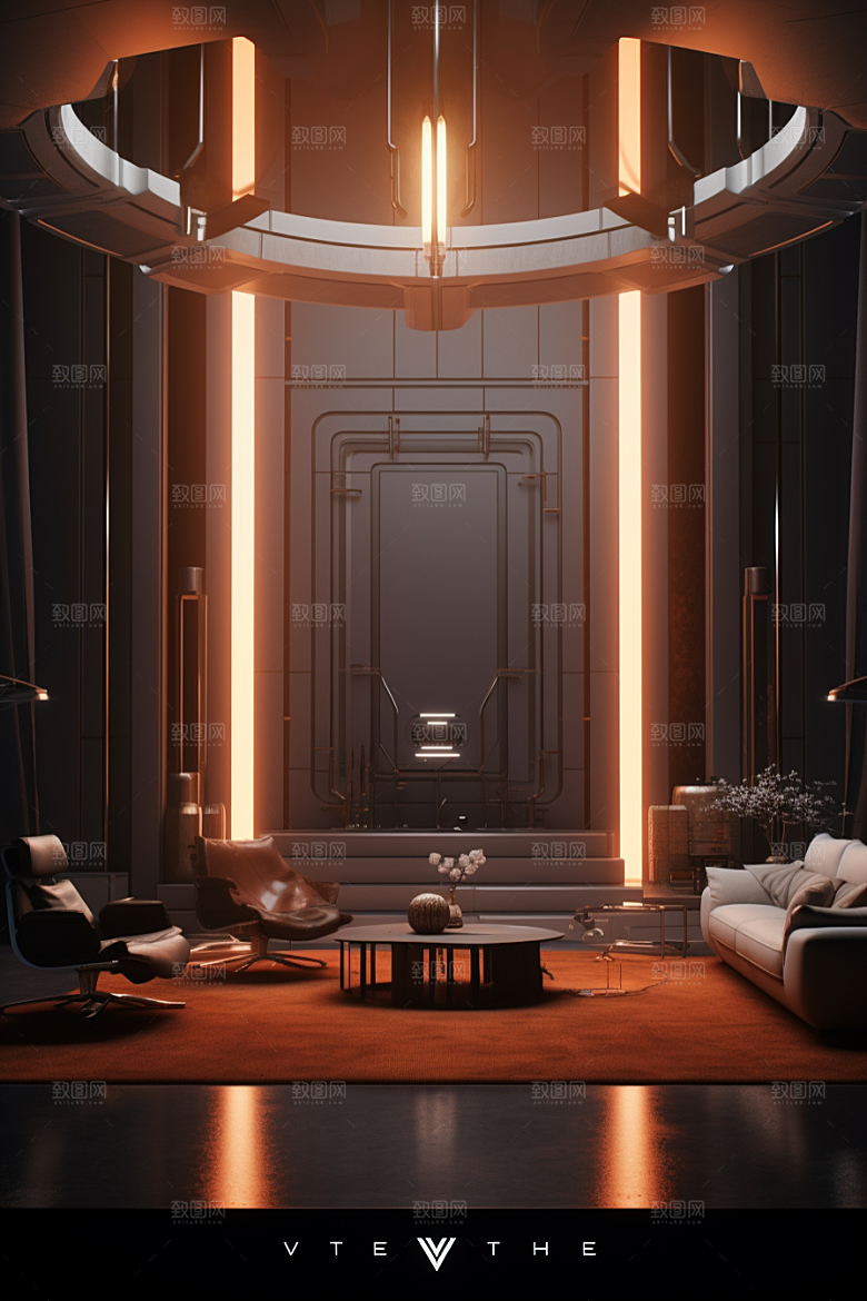 C4D科幻空间模型想象力背景