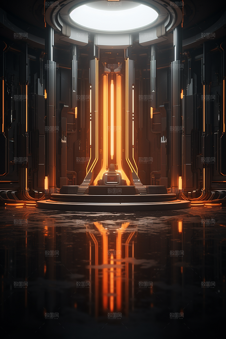 C4D科幻空间立体渲染背景