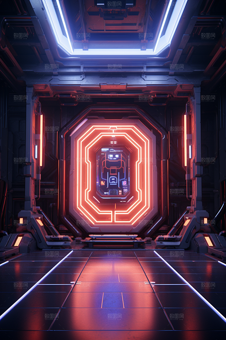 C4D科幻空间3D立体背景