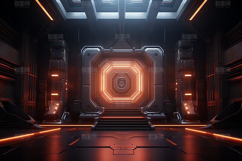 C4D科幻空间效果未来感背景