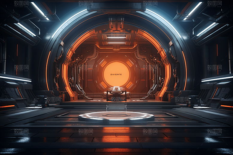 C4D科幻空间未来感渲染背景