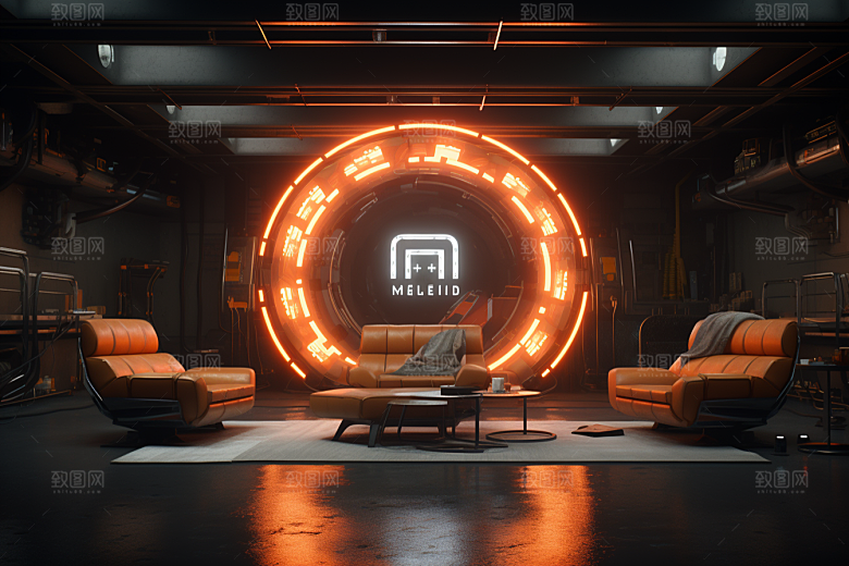 C4D科幻空间效果立体背景