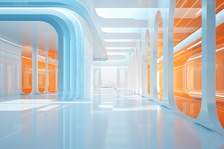 C4D科幻空间渲染未来感背景