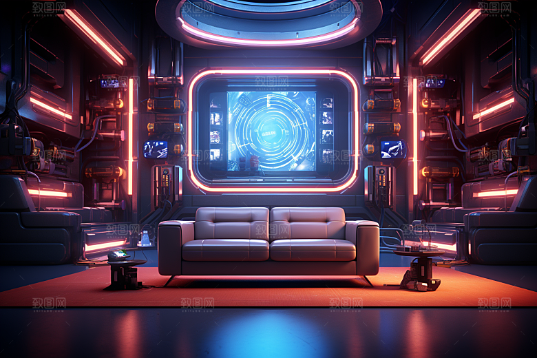 C4D科幻空间效果立体背景