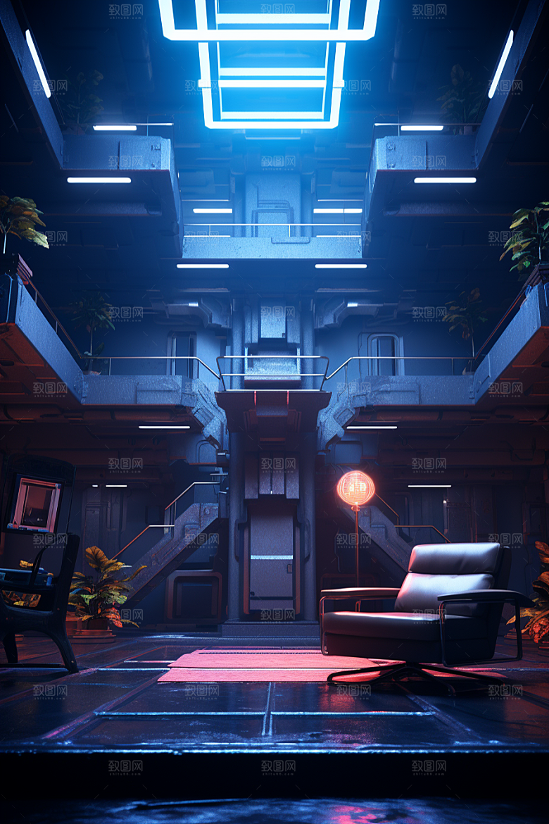 C4D科幻空间效果科技背景